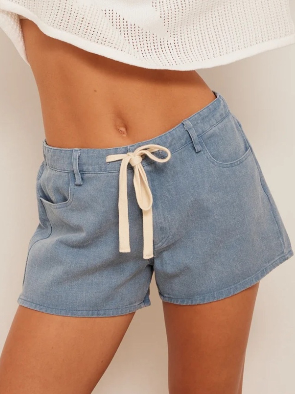 Fab’rik Blue Frances Tie Shorts Size M
